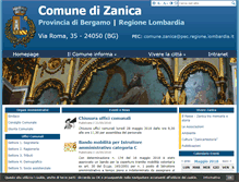 Tablet Screenshot of comune.zanica.bg.it